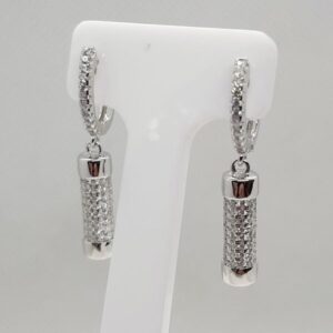 Pendientes largos circonitas plata de ley