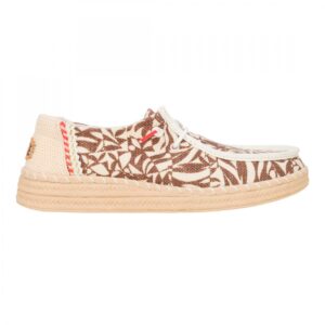 HEY DUDE WENDY ESPADRILLE RETRO PALM BROWN HD 43179-21A-A