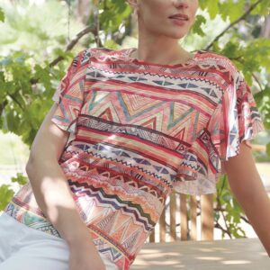 Camiseta estampada multicolor