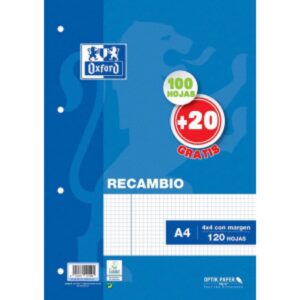 Recambio hojas 4x4 Oxford c/m 100+20