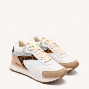 Zapatillas piel cuña leopardo Etna