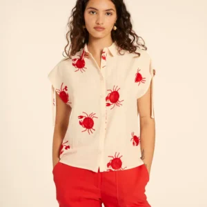 Camisa manga corta bordada