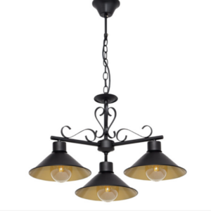ArjonA Lampara Azalea 3xe27 Negro/oro