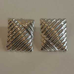 Pendientes rectangular plateado Pertegaz