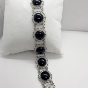 Pulsera plata y Azabache.
