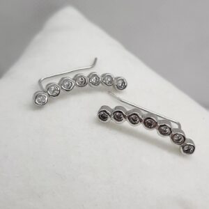 Pendientes trepadores plata de ley.
