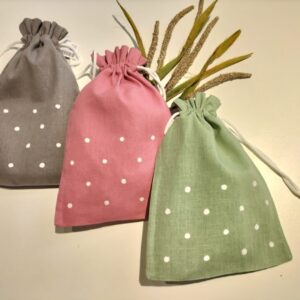 Bolsa chupo grande de lino con bodeques