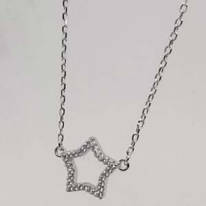 Gargantilla estrella plata de ley.