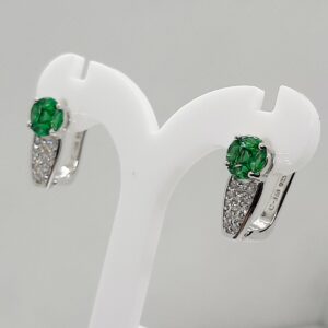 Pendientes plata de ley color verde.