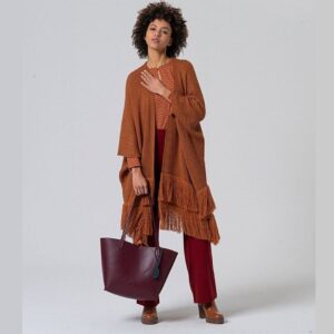 PONCHO FLECOS CAMEL SURKANA