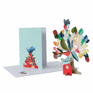 TARJETA POP UP, CON FIGURA 3D ÁRBOL DE LOS SUEÑOS. STUDIO ROOF